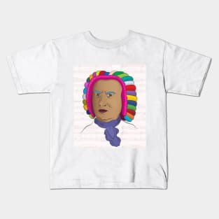 Johann Sebastian Bach in a Colorful Wig and a Tan - Pop Art Kids T-Shirt